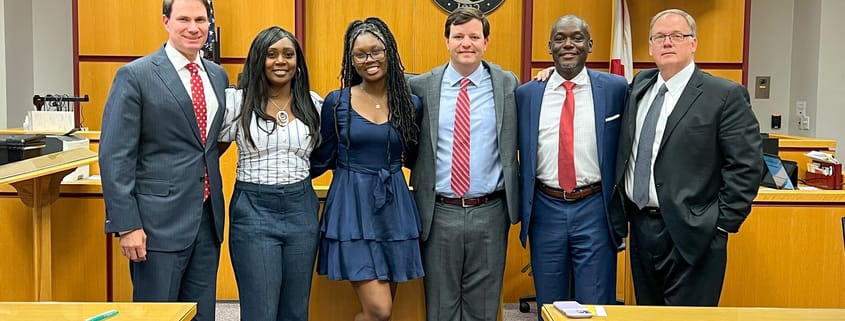 Beasley Allen lawyers Evan Allen, Kendall Dunson, and Mike Andrews along with Greene & Phillips, LLC lawyer Britt Bethea