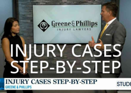 Attorney David Greene of Greene & Phillips Injury Lawyers being interviewed on WKRG's Judge Knows segment about the personal injury case process
